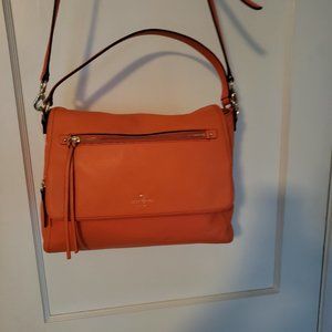 KATE SPADE TANGERINE LEATHER DOUBLE STRAP BAG